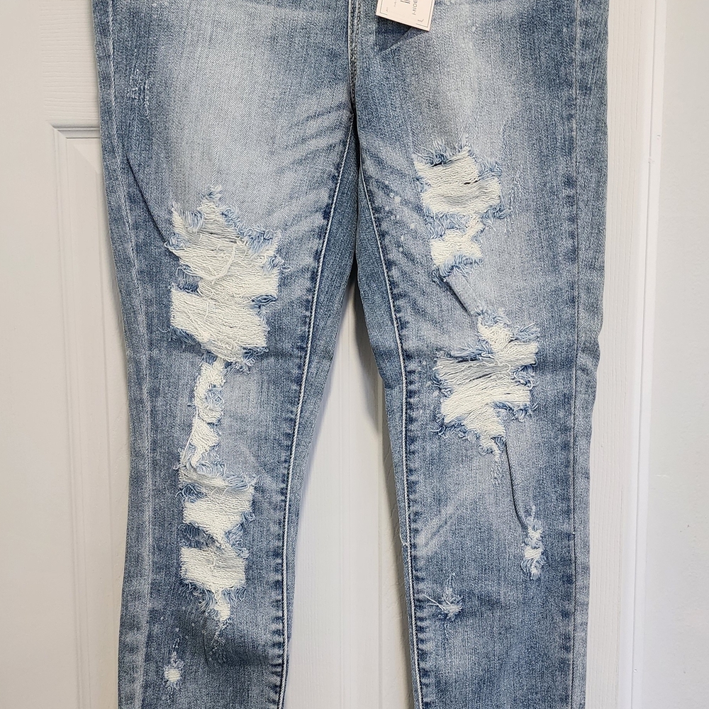 Distressed Blue Jeans